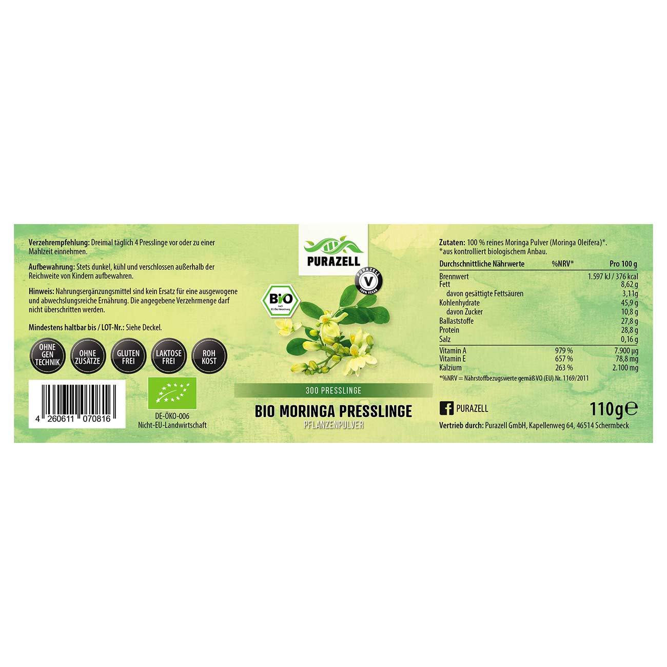 Bio Moringa Presslinge